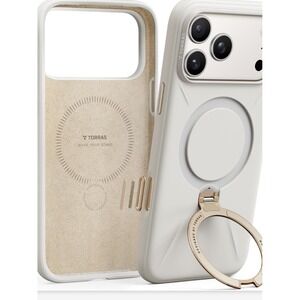 TORRAS MagSafe Case iPhone 17 Pro White with Integrated Ring Stand